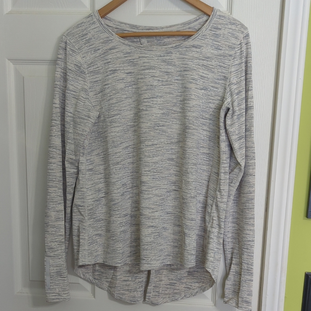 Women's Space Dye Open Back Long Sleeve Top